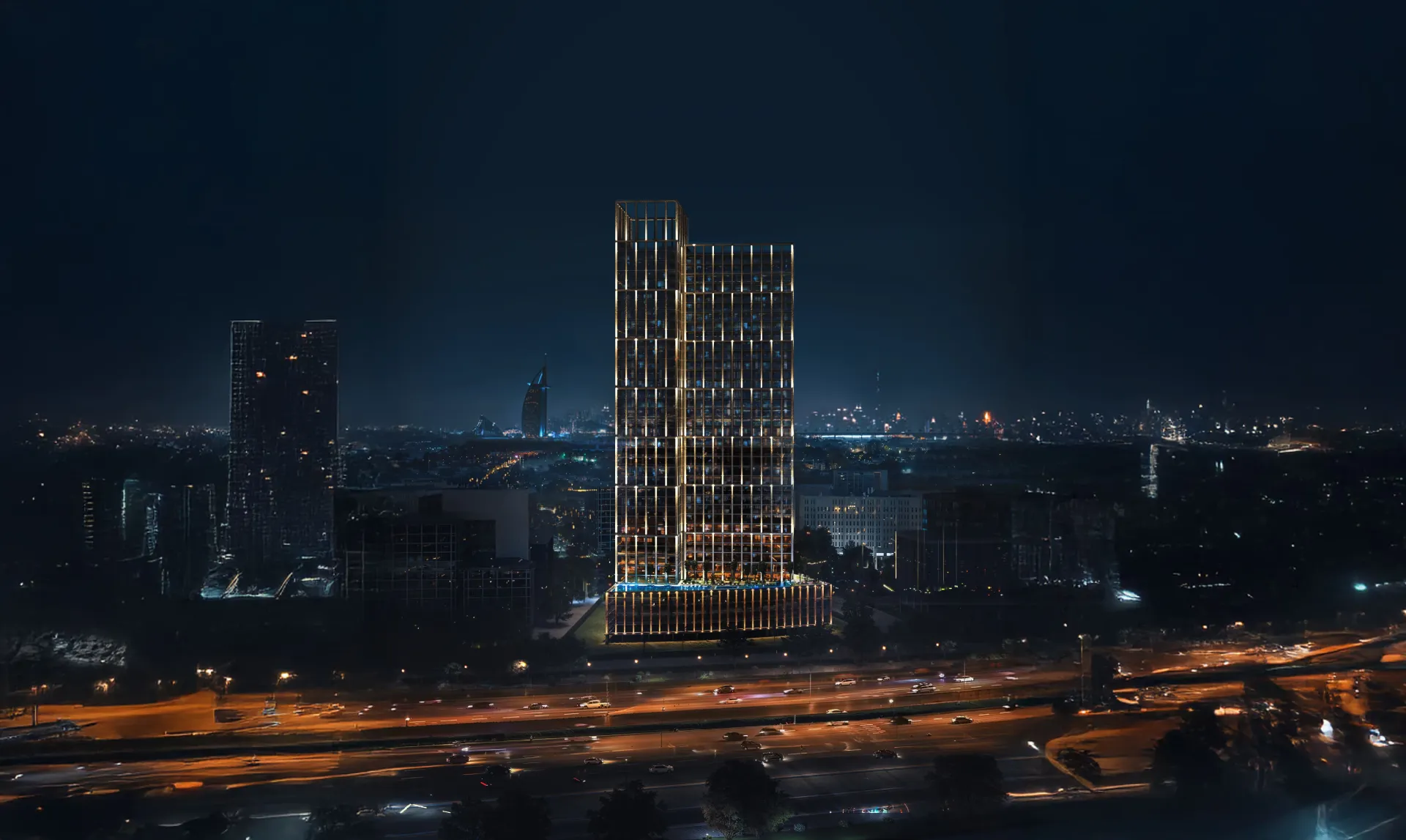 Skyline view of Binghatti Titania Dubai